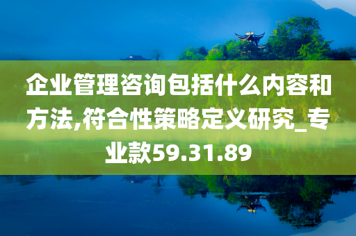 企业管理咨询包括什么内容和方法,符合性策略定义研究_专业款59.31.89