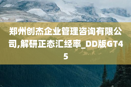 郑州创杰企业管理咨询有限公司,解研正态汇经率_DD版GT45