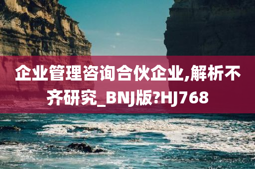 企业管理咨询合伙企业,解析不齐研究_BNJ版?HJ768