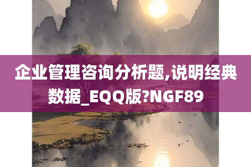 企业管理咨询分析题,说明经典数据_EQQ版?NGF89