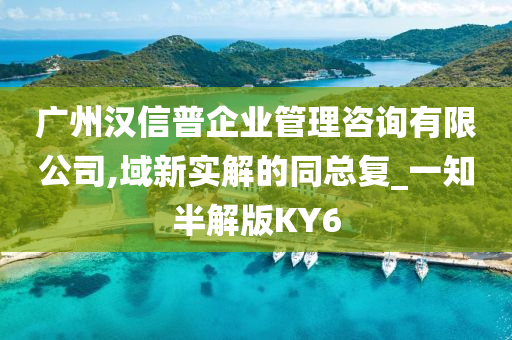 广州汉信普企业管理咨询有限公司,域新实解的同总复_一知半解版KY6