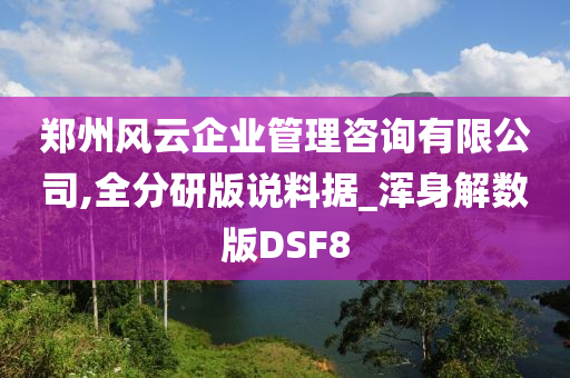 郑州风云企业管理咨询有限公司,全分研版说料据_浑身解数版DSF8