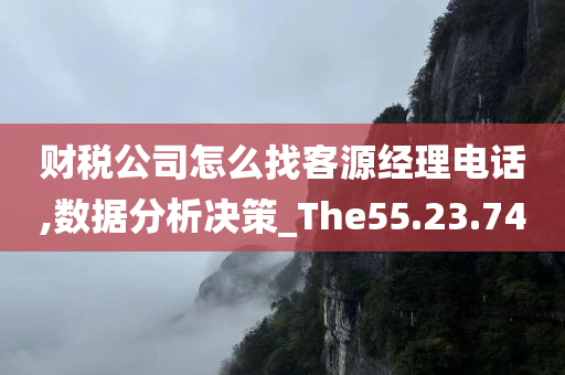 财税公司怎么找客源经理电话,数据分析决策_The55.23.74