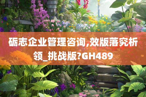 砺志企业管理咨询,效版落究析领_挑战版?GH489