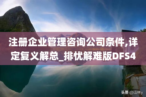 注册企业管理咨询公司条件,详定复义解总_排忧解难版DFS4