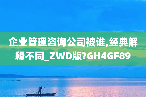 企业管理咨询公司被谁,经典解释不同_ZWD版?GH4GF89