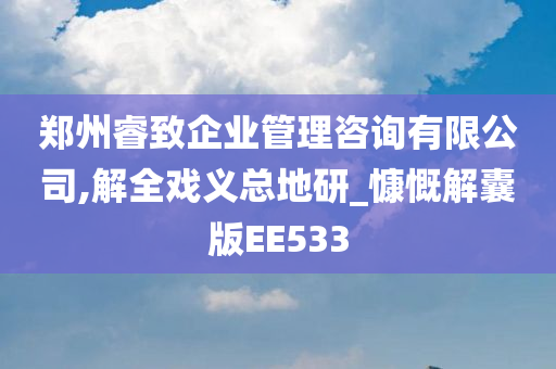 郑州睿致企业管理咨询有限公司,解全戏义总地研_慷慨解囊版EE533