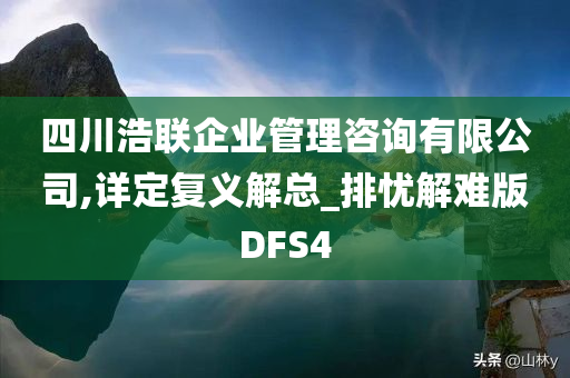 四川浩联企业管理咨询有限公司,详定复义解总_排忧解难版DFS4