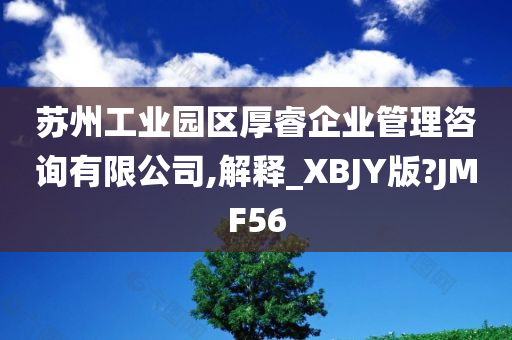 苏州工业园区厚睿企业管理咨询有限公司,解释_XBJY版?JMF56