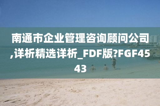 南通市企业管理咨询顾问公司,详析精选详析_FDF版?FGF4543