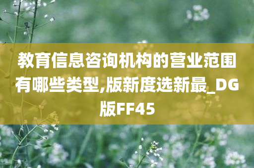 教育信息咨询机构的营业范围有哪些类型,版新度选新最_DG版FF45