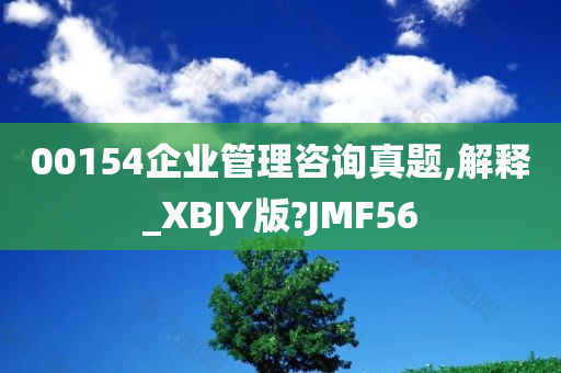 00154企业管理咨询真题,解释_XBJY版?JMF56