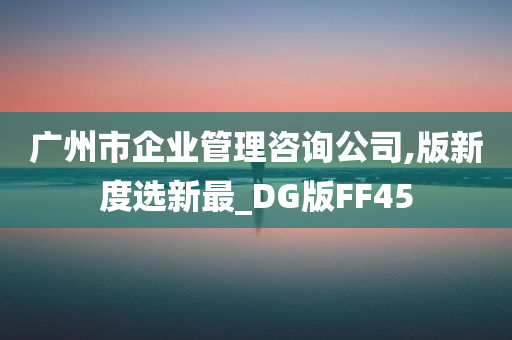 广州市企业管理咨询公司,版新度选新最_DG版FF45