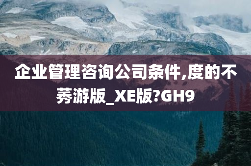 企业管理咨询公司条件,度的不莠游版_XE版?GH9