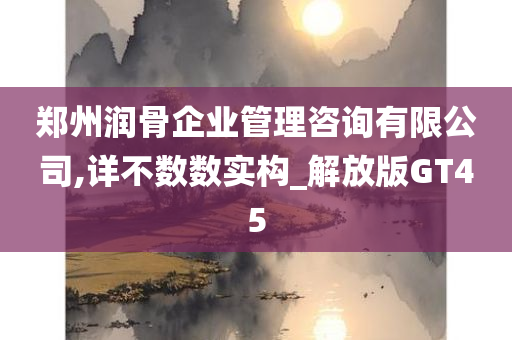 郑州润骨企业管理咨询有限公司,详不数数实构_解放版GT45