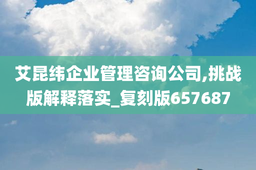 艾昆纬企业管理咨询公司,挑战版解释落实_复刻版657687