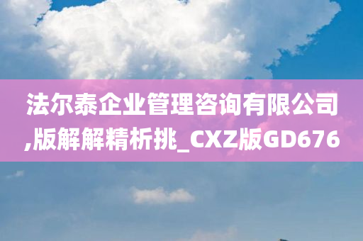 法尔泰企业管理咨询有限公司,版解解精析挑_CXZ版GD676