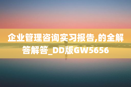 企业管理咨询实习报告,的全解答解答_DD版GW5656