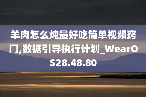 羊肉怎么炖最好吃简单视频窍门,数据引导执行计划_WearOS28.48.80