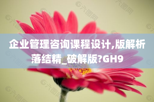 企业管理咨询课程设计,版解析落结精_破解版?GH9