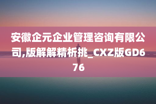 安徽企元企业管理咨询有限公司,版解解精析挑_CXZ版GD676