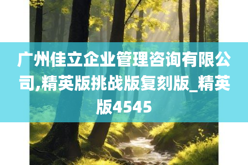 广州佳立企业管理咨询有限公司,精英版挑战版复刻版_精英版4545