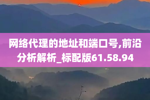 网络代理的地址和端口号,前沿分析解析_标配版61.58.94