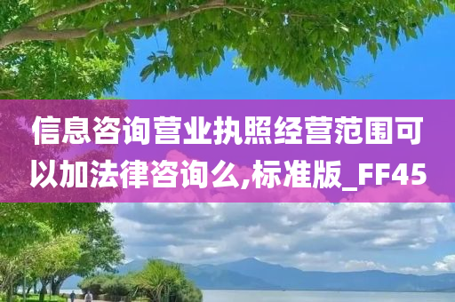 信息咨询营业执照经营范围可以加法律咨询么,标准版_FF45