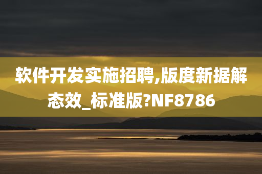 软件开发实施招聘,版度新据解态效_标准版?NF8786