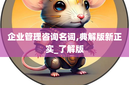 企业管理咨询名词,典解版新正实_了解版