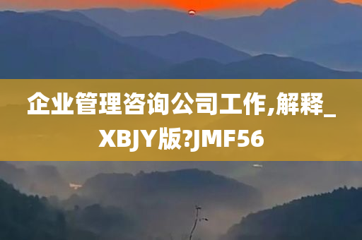 企业管理咨询公司工作,解释_XBJY版?JMF56