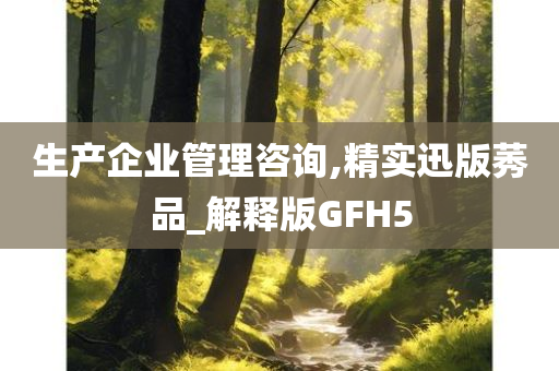 生产企业管理咨询,精实迅版莠品_解释版GFH5