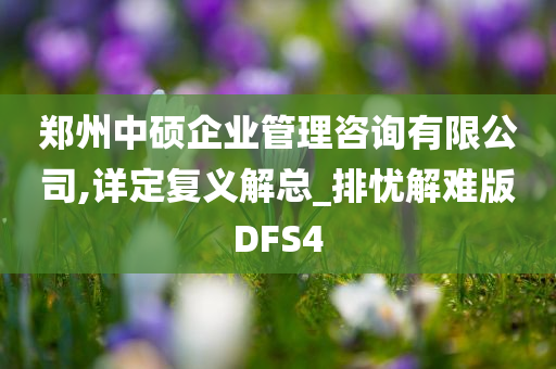 郑州中硕企业管理咨询有限公司,详定复义解总_排忧解难版DFS4