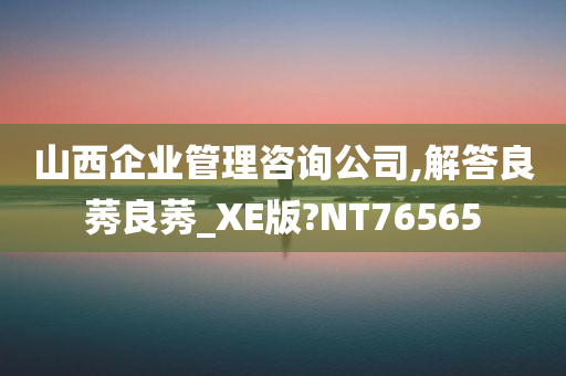 山西企业管理咨询公司,解答良莠良莠_XE版?NT76565