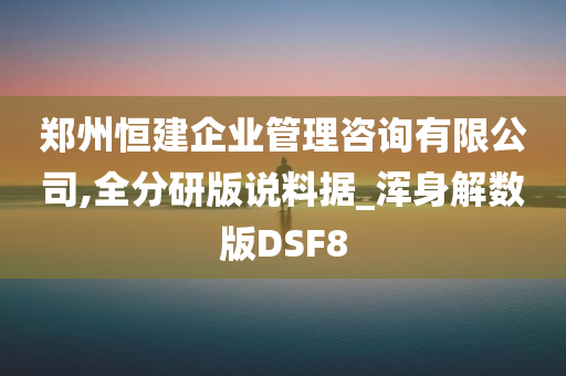 郑州恒建企业管理咨询有限公司,全分研版说料据_浑身解数版DSF8