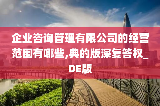 企业咨询管理有限公司的经营范围有哪些,典的版深复答权_DE版