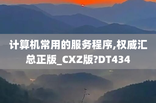 计算机常用的服务程序,权威汇总正版_CXZ版?DT434