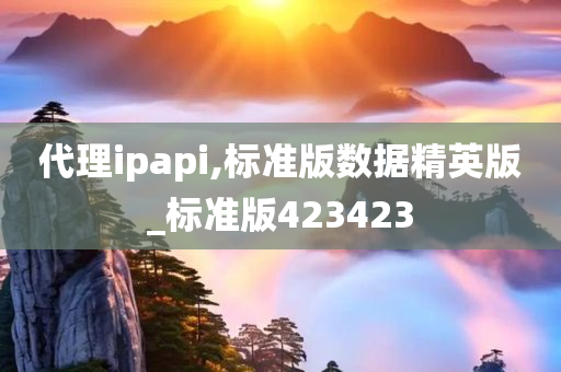 代理ipapi,标准版数据精英版_标准版423423