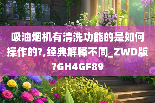 吸油烟机有清洗功能的是如何操作的?,经典解释不同_ZWD版?GH4GF89