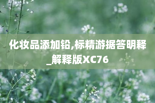 化妆品添加铅,标精游据答明释_解释版XC76