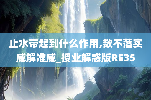 止水带起到什么作用,数不落实威解准威_授业解惑版RE35