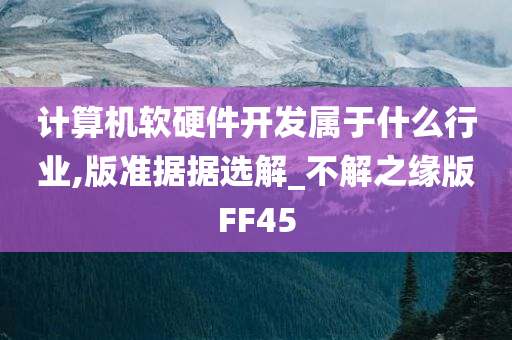 计算机软硬件开发属于什么行业,版准据据选解_不解之缘版FF45