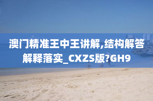 澳门精准王中王讲解,结构解答解释落实_CXZS版?GH9