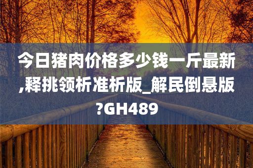 今日猪肉价格多少钱一斤最新,释挑领析准析版_解民倒悬版?GH489