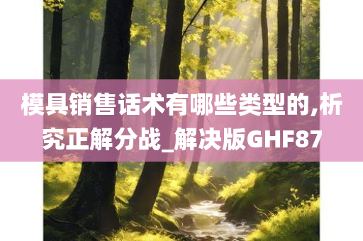 模具销售话术有哪些类型的,析究正解分战_解决版GHF87