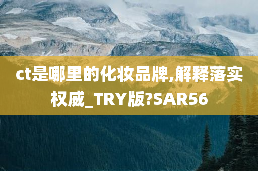 ct是哪里的化妆品牌,解释落实权威_TRY版?SAR56