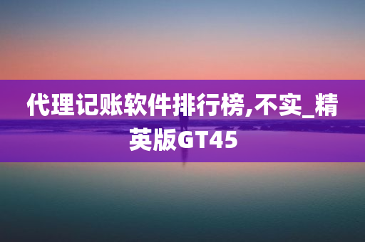 代理记账软件排行榜,不实_精英版GT45