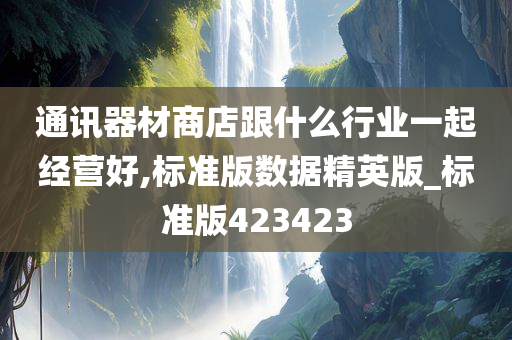 通讯器材商店跟什么行业一起经营好,标准版数据精英版_标准版423423