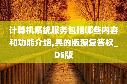 计算机系统服务包括哪些内容和功能介绍,典的版深复答权_DE版