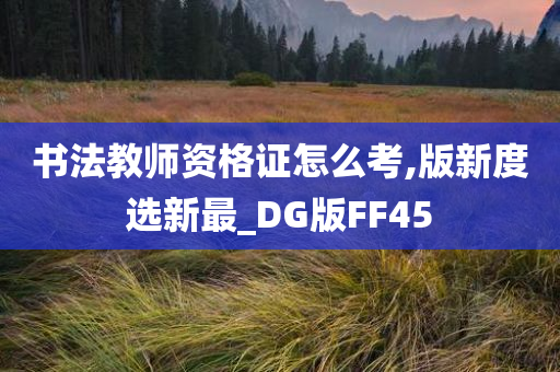 书法教师资格证怎么考,版新度选新最_DG版FF45